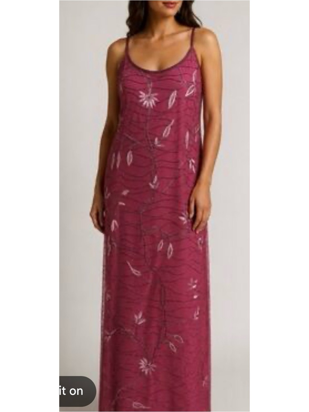 Sleeveless Floral Slip Maxi Dress in Berry